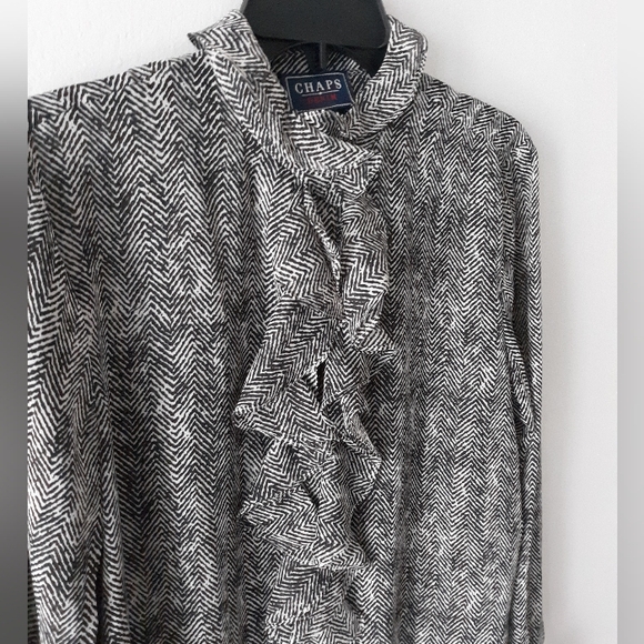 Chaps Ruffle Trim Blouse - Picture 2 of 5